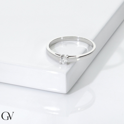 Diamant Ring 0.10 kt aus Weißgold 750