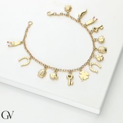 Damenarmband Gelbgold mit Charms 2