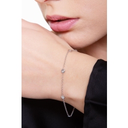 Weißgold Armband mit 5 Diamanten  2