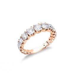 750er Roségold halb Memoire Ring mit Diamanten