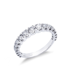 Weißgold 18K Halb Memoire Ring mit Diamanten 