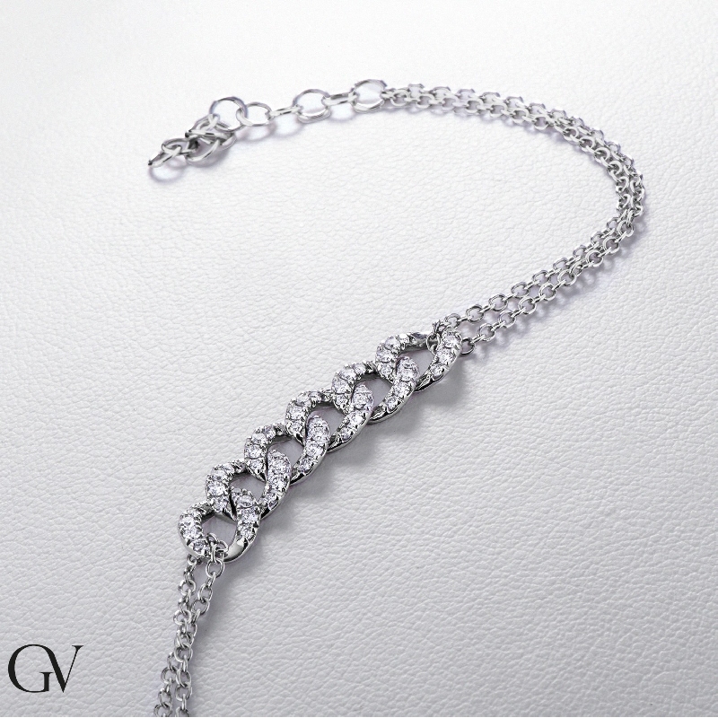 Damenarmband aus Weißgold mit Diamanten