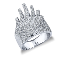Weißgoldring mit Diamantwelle