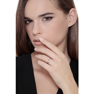 Verlobungsring Weißgold 750 mit Diamanten 0,50 ct