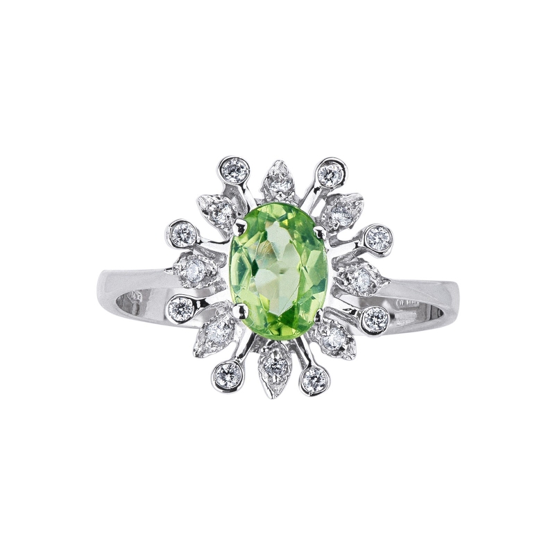 Peridot Ring Weißgold 750 Damenring 