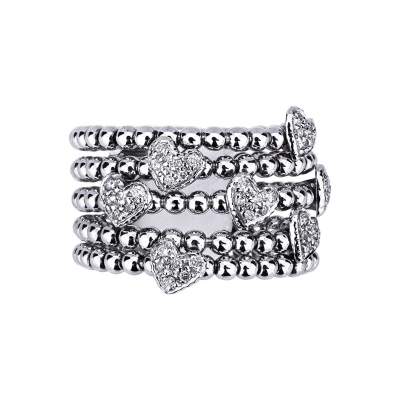 Damenring Weißgold mit Diamanten