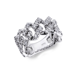 Weißgold Cuban Diamantring 