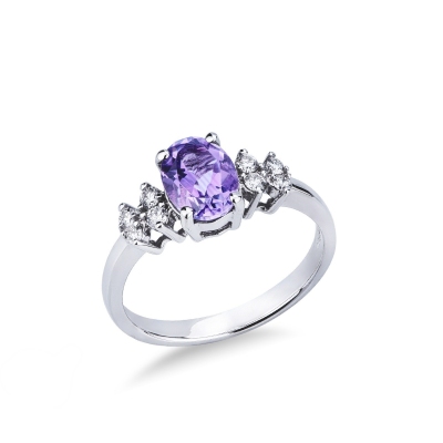 Amethyst Ring mit Brillanten