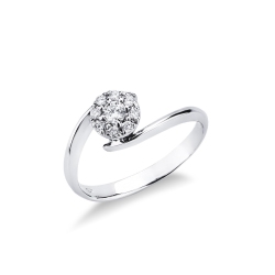 Weißgold Ring mit Diamanten für Damen TOI&MOI Illusion