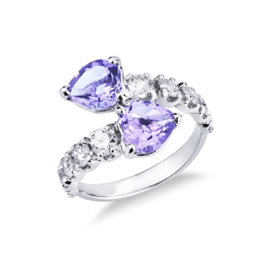 TOI ET MOI Herz Ring Amethyst Diamanten Weißgold