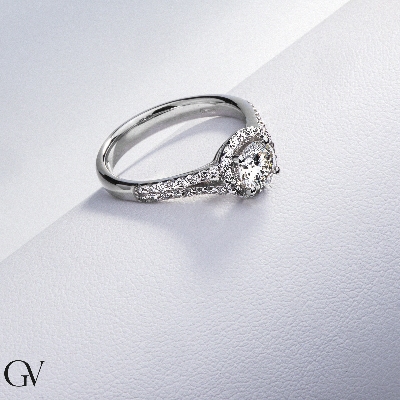 Verlobungsring Solitär 0,70 ct Weißgold 750