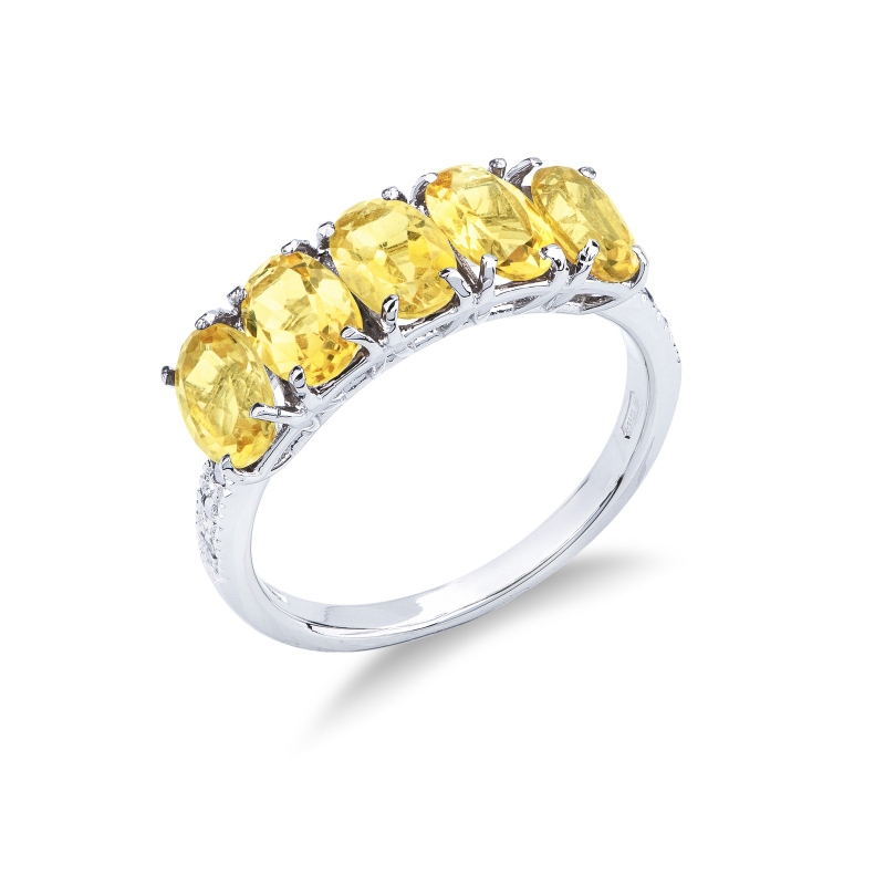 Weißgold Ring mit Citrin Damenring