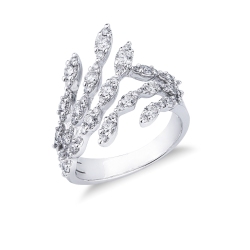 Designer Bandring Weißgold 750 mit Diamanten