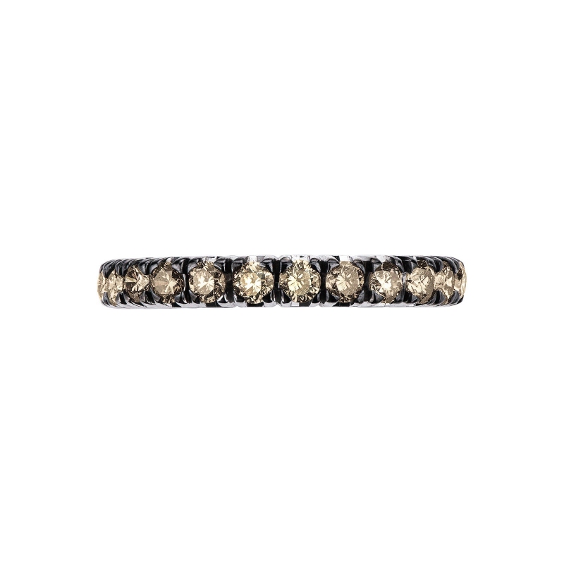 Eternity Ring Weißgold mit brauen Diamanten 