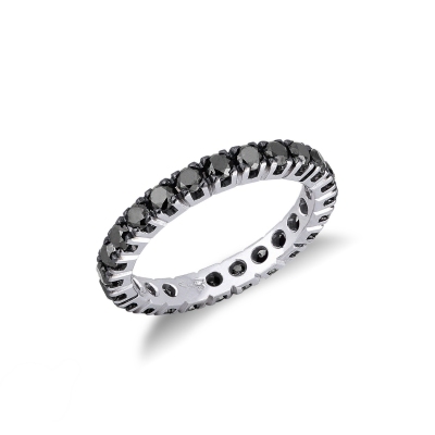 Moderner Eternity Ring mit schwarzen Diamanten 