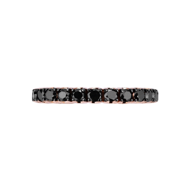 Eternity Ring Roségold 18K schwarzen Diamanten
