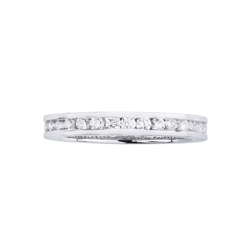 Weißgold Eternity Ring mit Diamanten in einer Kanalfassung