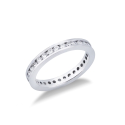 Weißgold Eternity Ring mit Diamanten in einer Kanalfassung