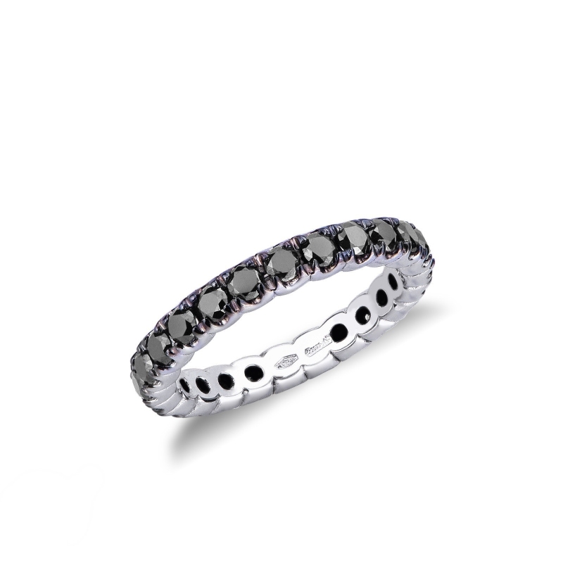 Eternity Ring Weißgold 750 schwarzen Diamanten 