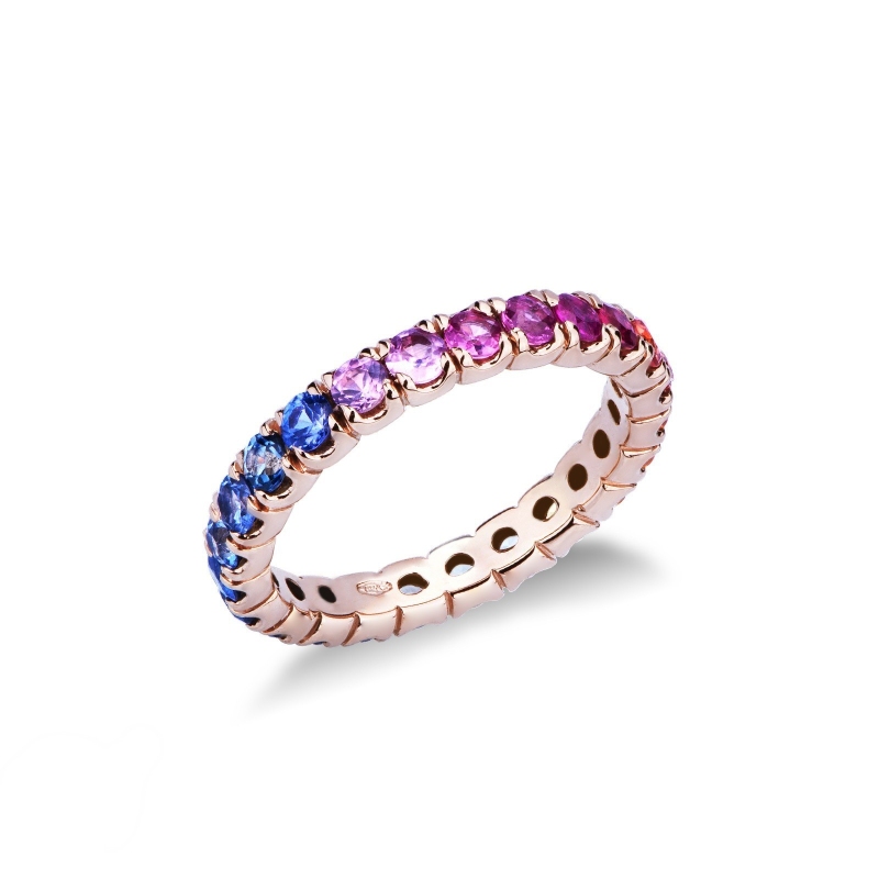 Eternity Ring mit Saphiren aus 750er Gold Rainbow Kollektion