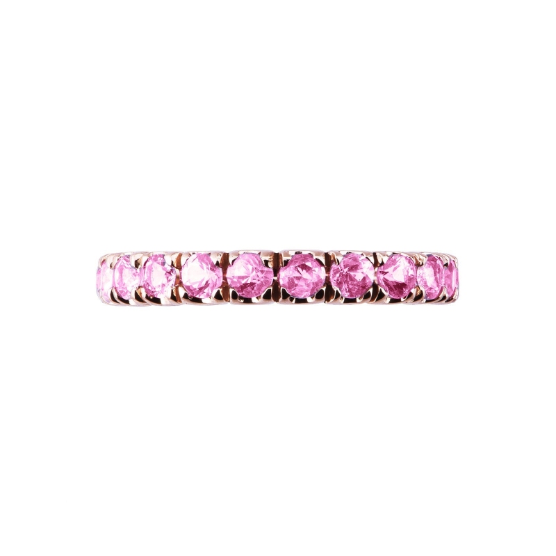 Roségold Eternity Ring mit rosa Saphiren 