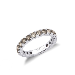 Eternity Ring Weißgold 750 mit braunen Diamanten