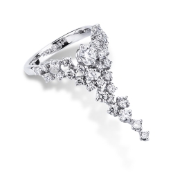 Designer Ring Diamantenkaskade Weißgold