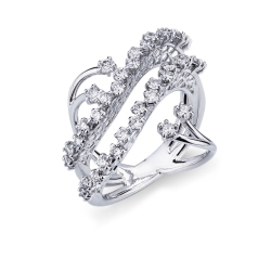 Weißgold 18K Designer Ring mit Diamanten