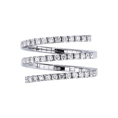 Bandring Spirale mit Diamanten aus Weißgold 18K