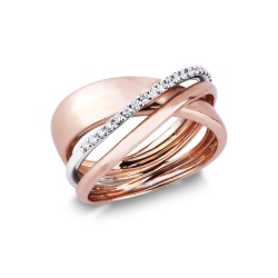 Bandring aus Rose- und Weißgold 18k mit Brillanten 