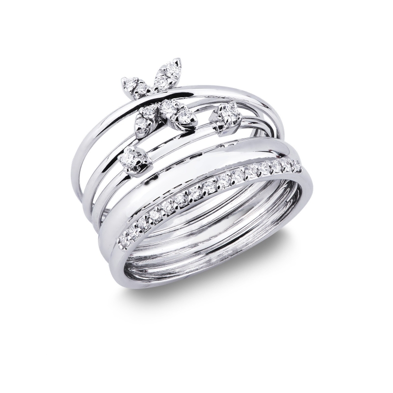 Bandring Weißgold mit Diamanten