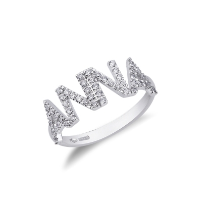 Ring mit Namen ANNA Weißgold 750 und Diamanten