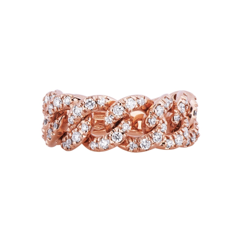 Iced Out Ring Roségold 18 Karat mit Diamanten