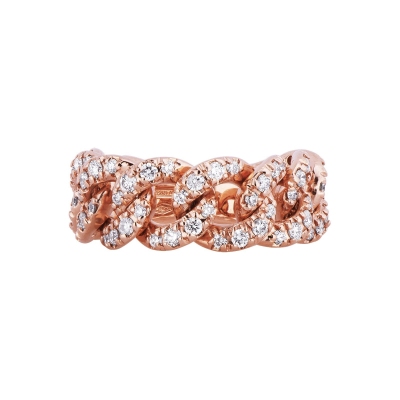 Iced Out Ring Roségold 18 Karat mit Diamanten