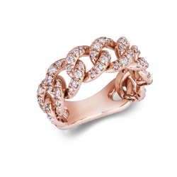 Iced Out Ring Roségold 18 Karat mit Diamanten