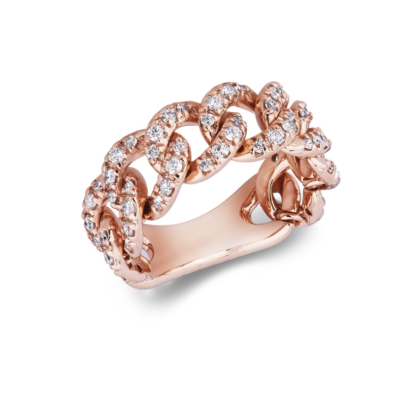 Iced Out Ring Roségold 18 Karat mit Diamanten