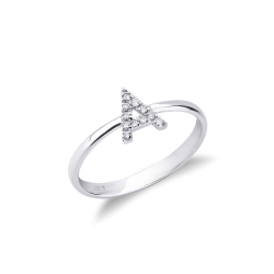 Ring Buchstabe A Diamanten Weißgold 750