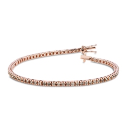 Tennisarmband mit braunen Diamanten Roségold