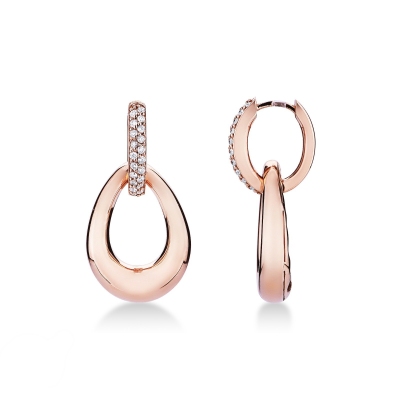 Ohrhänger aus Roségold 18k mit Diamanten 
