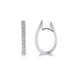 Ovale Creolen aus Weißgold mit Diamanten