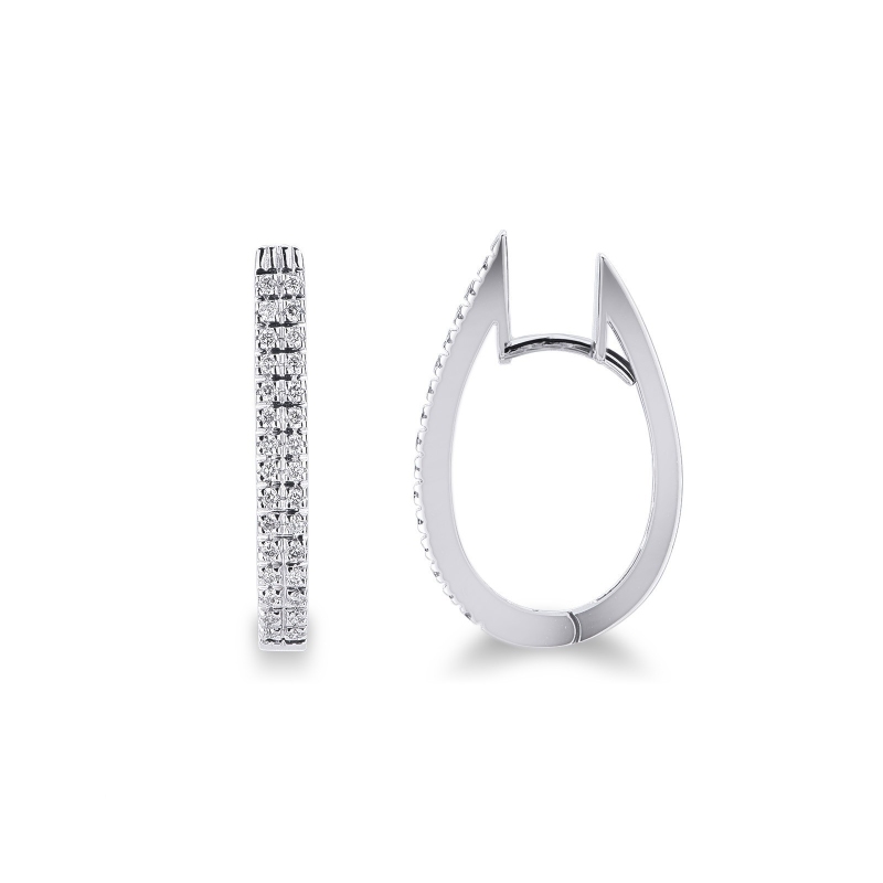 Ovale Creolen aus Weißgold mit Diamanten