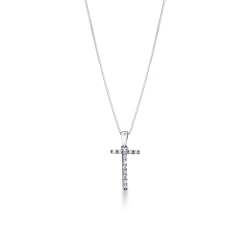 Weißgoldkette mit Diamantbuchstabe T