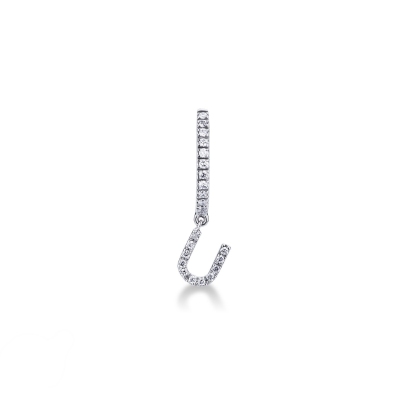 Diamant Ohrhänger Buchstabe U Weißgold 18K