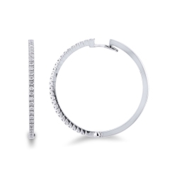 Große Weißgold-Creolen mit Diamanten