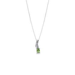 Peridot Kette Weißgold mit Diamanten 