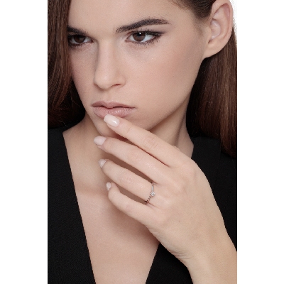 Weißgold Solitärring 0,20 Karat