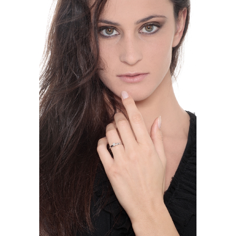 Weißgold Solitärring 0,25 Karat