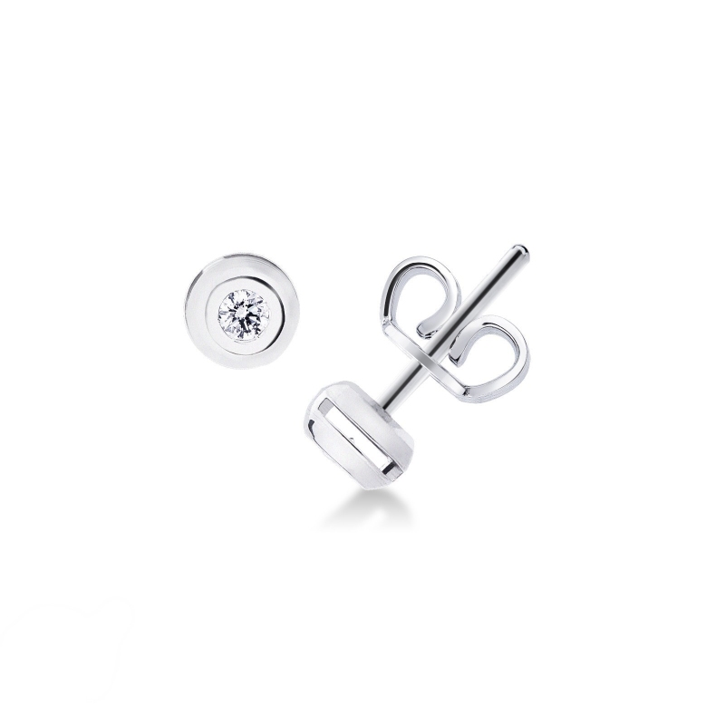 Diamant-Ohrstecker aus Weißgold 18k