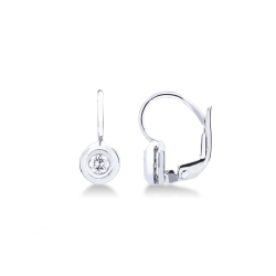 Weißgold-Ohrhänger mit Brillanten in Bezel-Fassung