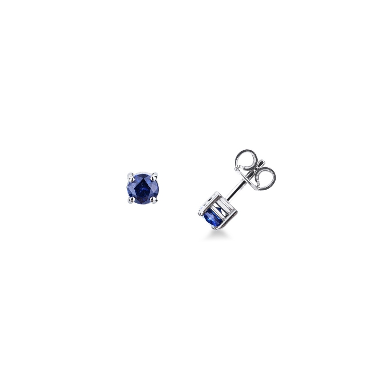 Weißgold 18K Ohrstecker mit blauen Saphiren 